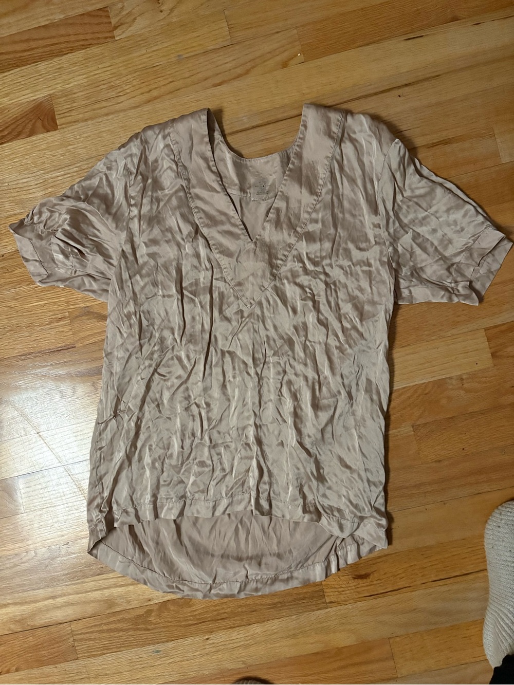 Negative Underwear Silk Beige V-Neck Sleep Top